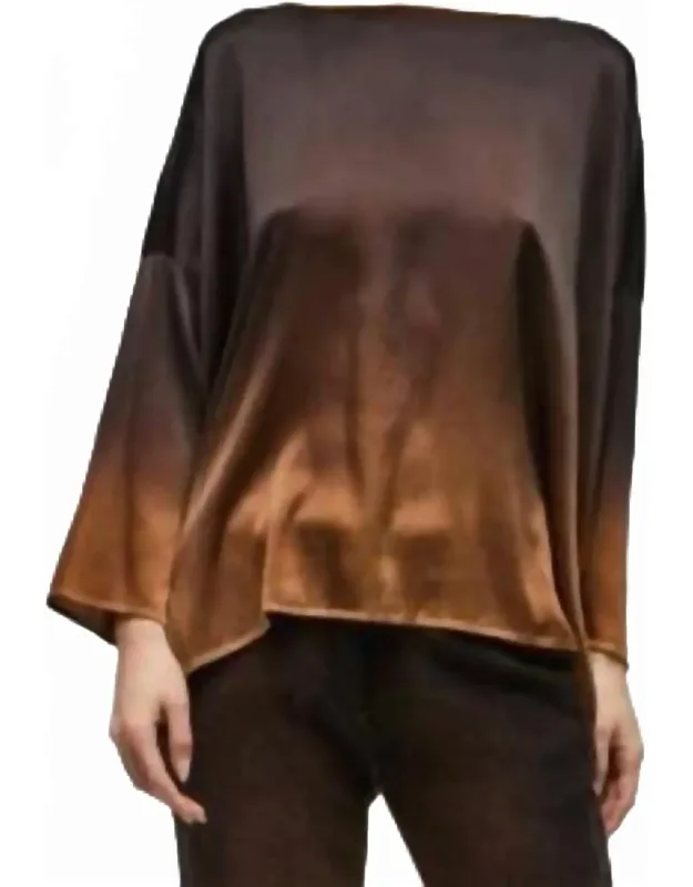 Degraded 3/4 Sleeve Silk Blouse
