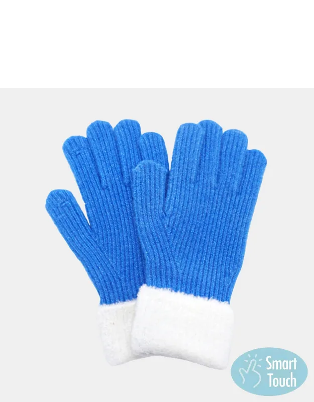 Cuffed Knit Smart Touch Gloves