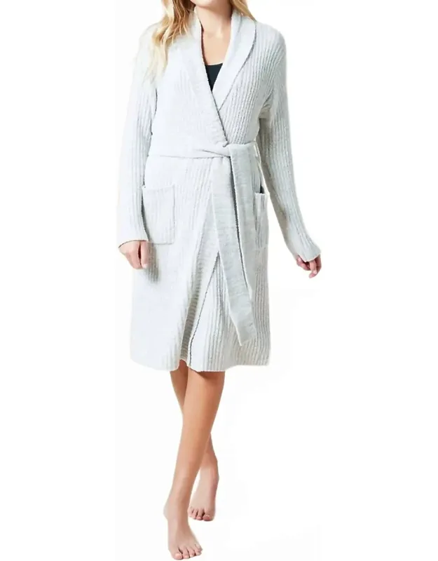Marshmallow Ribbed Wrap Robe