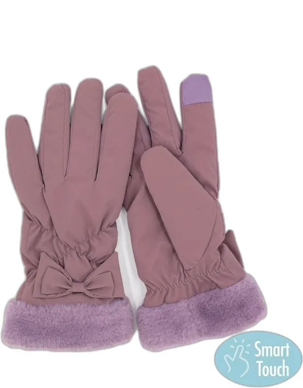 Faux Fur Cuff Fleece Smart Touch Gloves