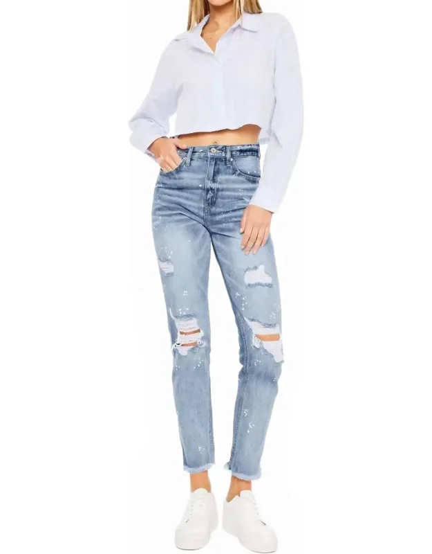 High Rise Slim Straight Jeans