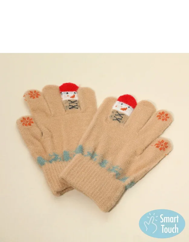 Christmas Theme Pattern Smart Touch Winter Gloves