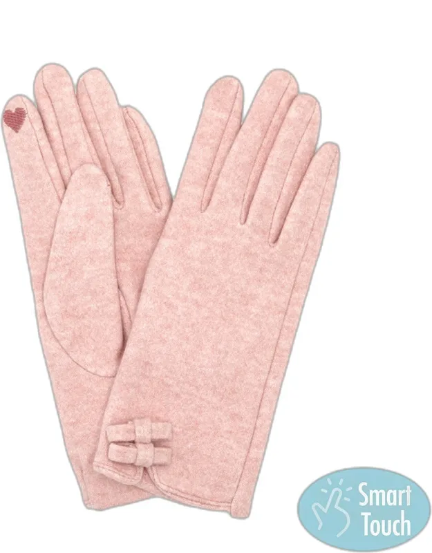 Mini Bow Accent Soft Smart Touch Winter Gloves