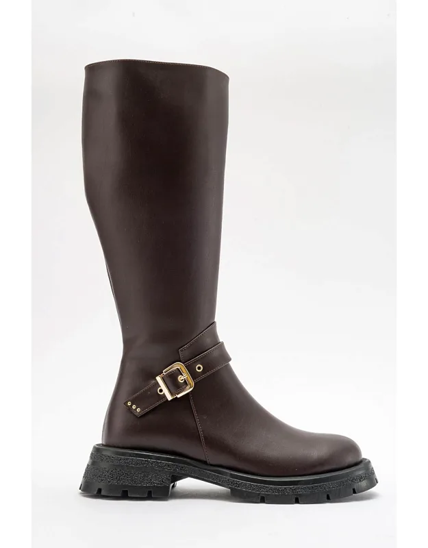Covela Knee High Boot With 1.6" Heel And Synthetic Leather Upper