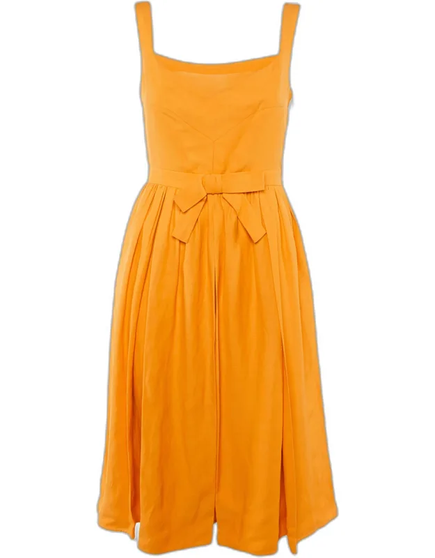 Crepe Bow Detail Midi Dress