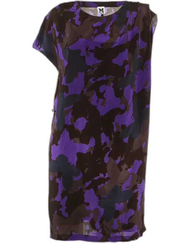 Butterfly Print Silk Knee Length Dress