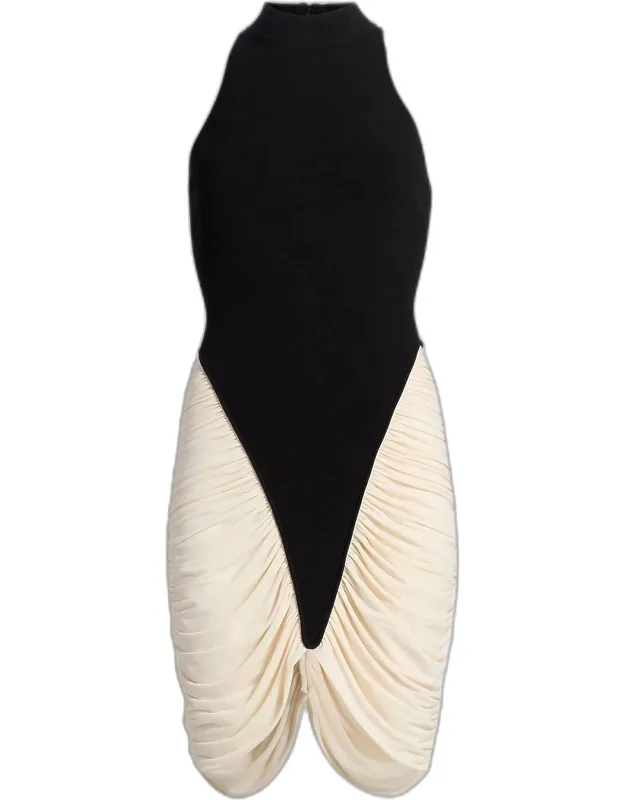 Draped Knit Mini Dress