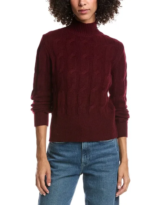 Cable Wool & Cashmere-blend Mock Neck Sweater
