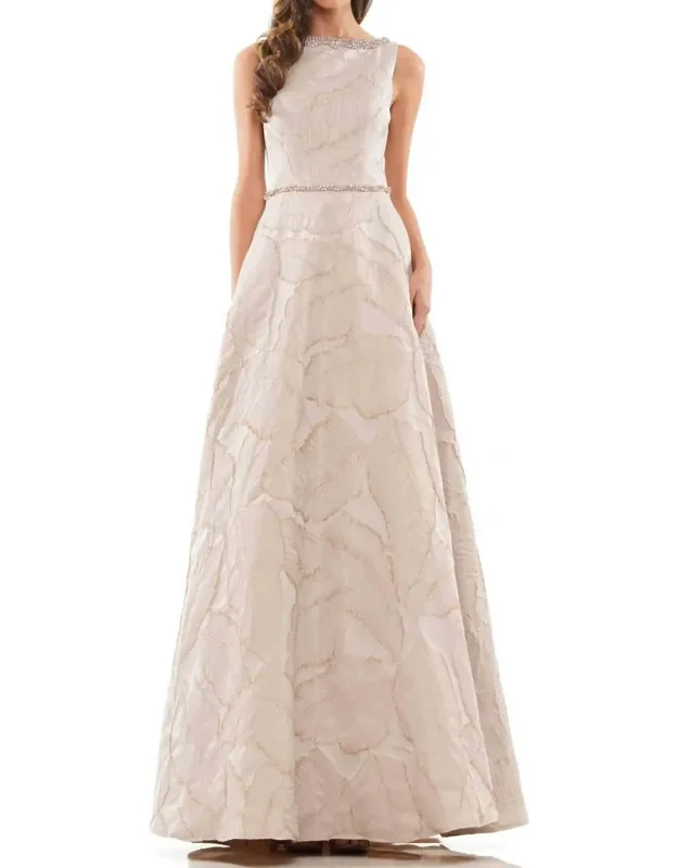 Elegant Leaf-detailed Dress