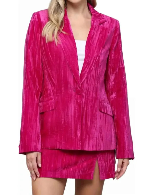 Crinkle Velvet Blazer