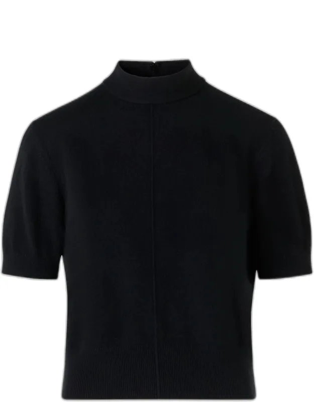 Mock-neck Short-sleeve Sweater