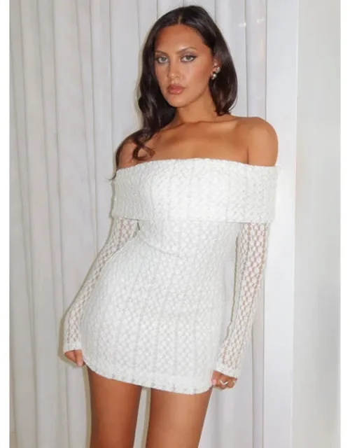 Off Shoulder Long Sleeve Mini Dress