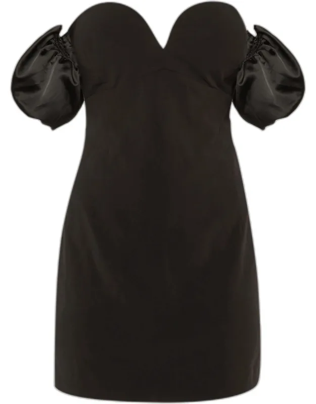 Crepe Off-the-shoulder Mini Dress