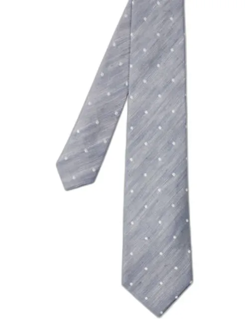 Linen-silk Blend Oxford Polka Dot Tie