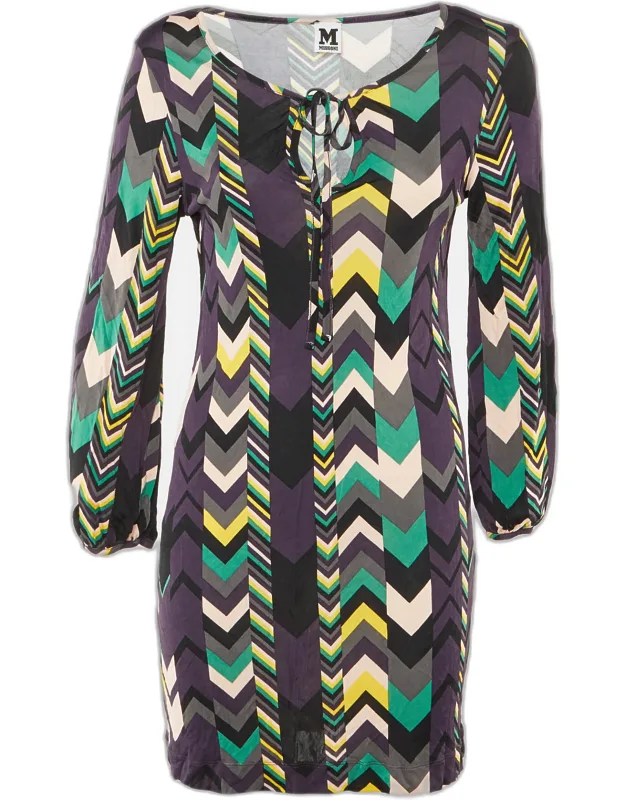 Arrow Print Jersey Fitted Dress