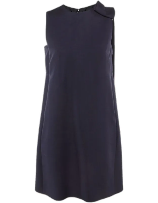 Wool & Silk Bow Detail Mini Dress
