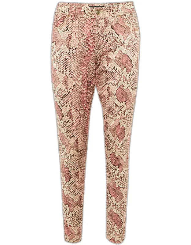 Animal Print Denim Skinny Fit Jeans