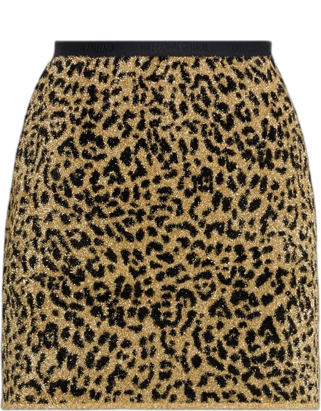 Metallic Leopard Mini Skirt