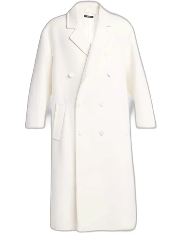 Double Splittable Cashmere Double-breasted Overcoat