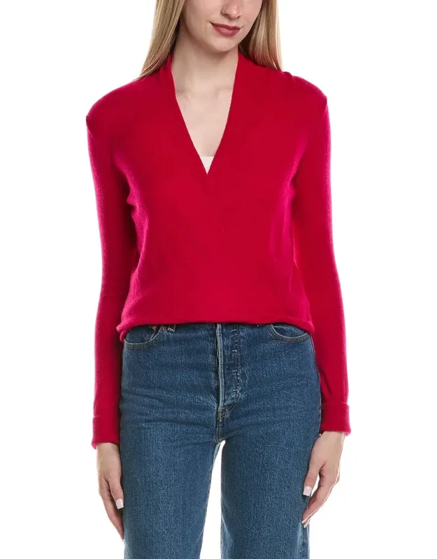 Modern Faux Wrap Wool & Cashmere-blend Sweater