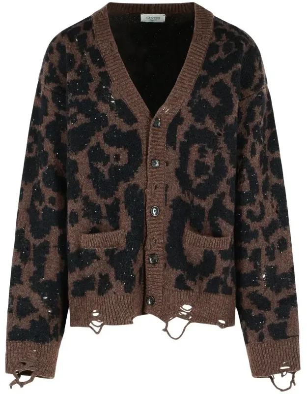 Leopard Jacquard Cardigan