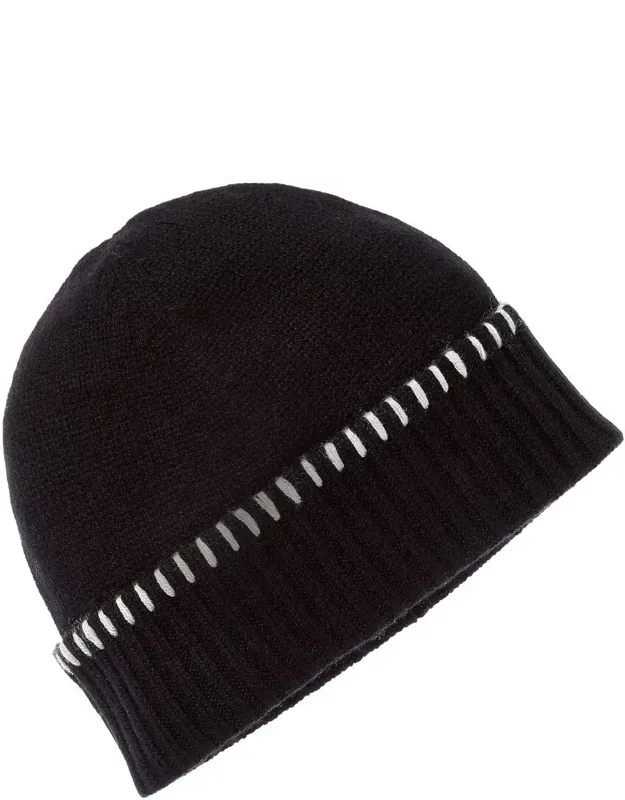 Whipstitch Cuffed Cashmere Hat