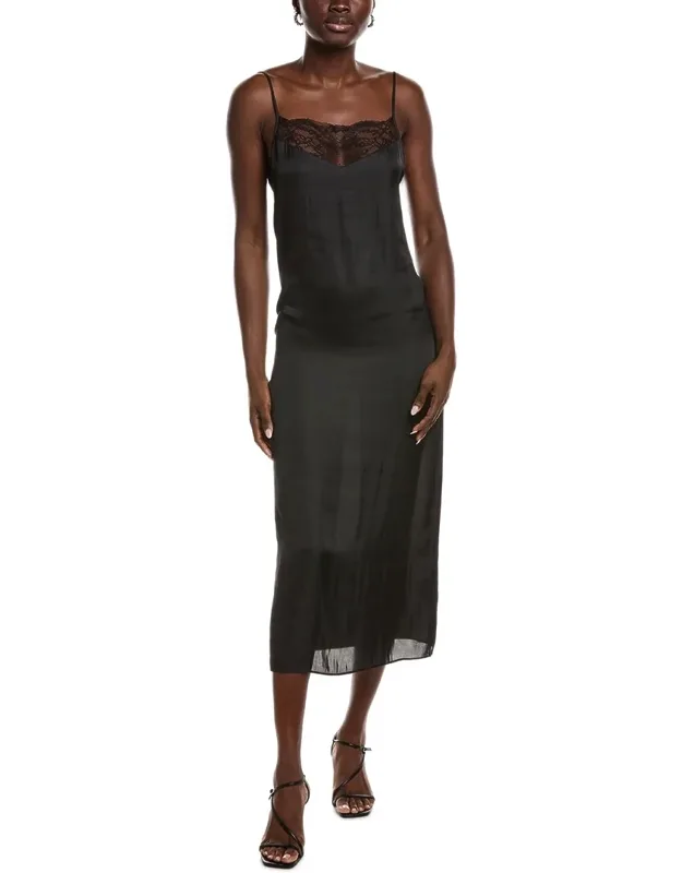 Lace Neckline Slip Dress