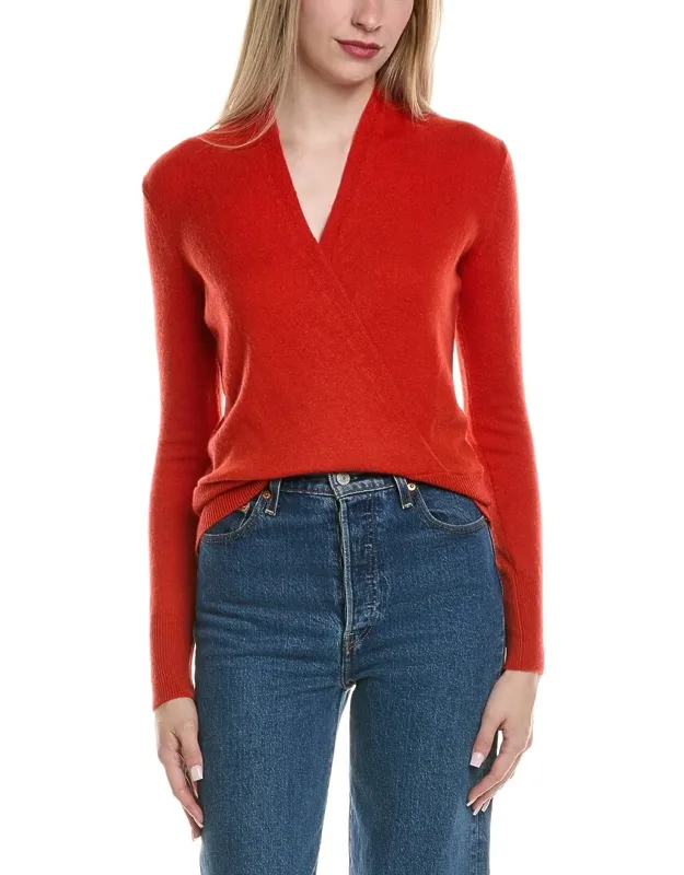 Modern Faux Wrap Wool & Cashmere-blend Sweater