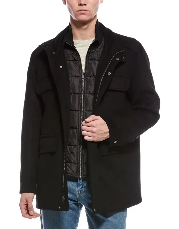 Multipockets Wool-blend Field Coat