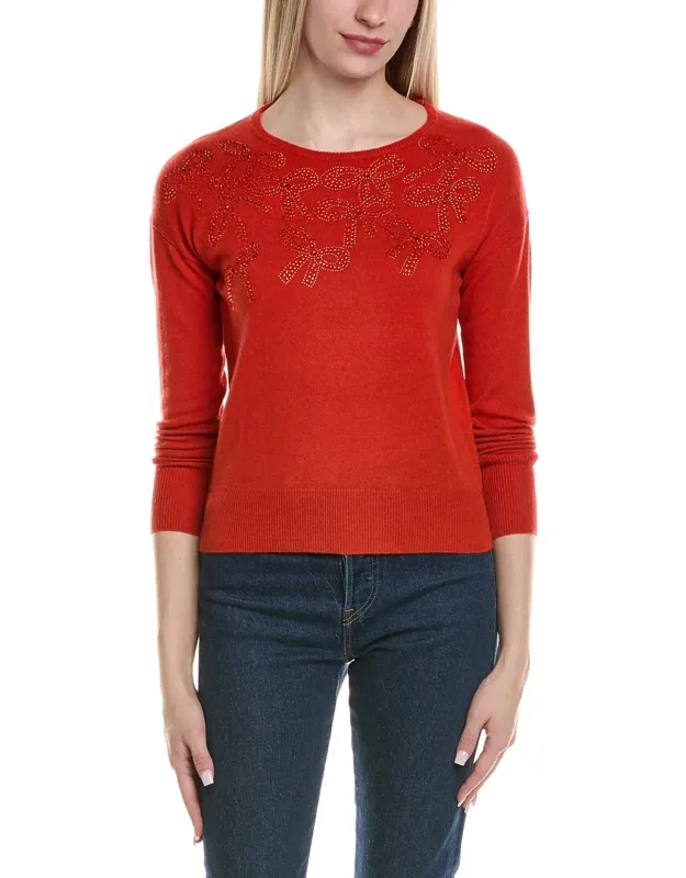 Bow Embellishment Wool & Cashmere-blend Sweater