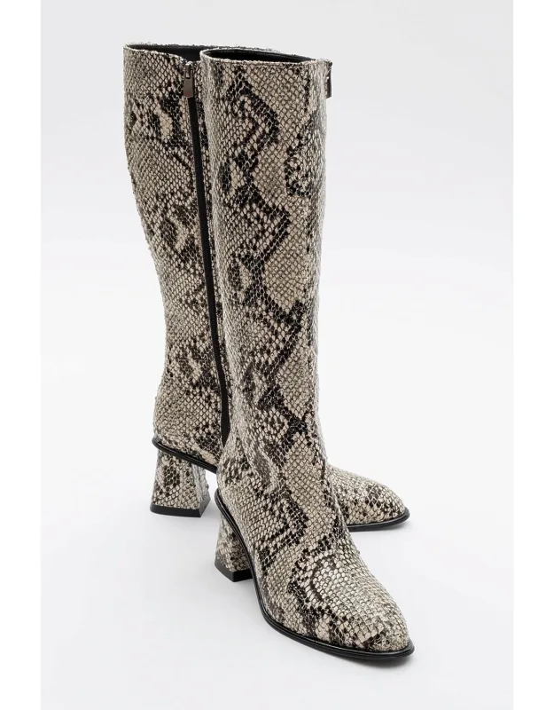 Pattern Block Heel Boot