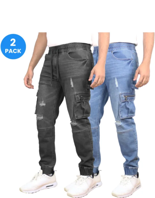 Stretch Cargo Carpenter Jean Joggers - 2 Pack