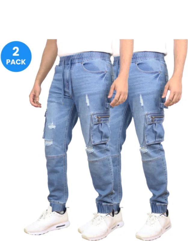Stretch Cargo Carpenter Jean Joggers - 2 Pack
