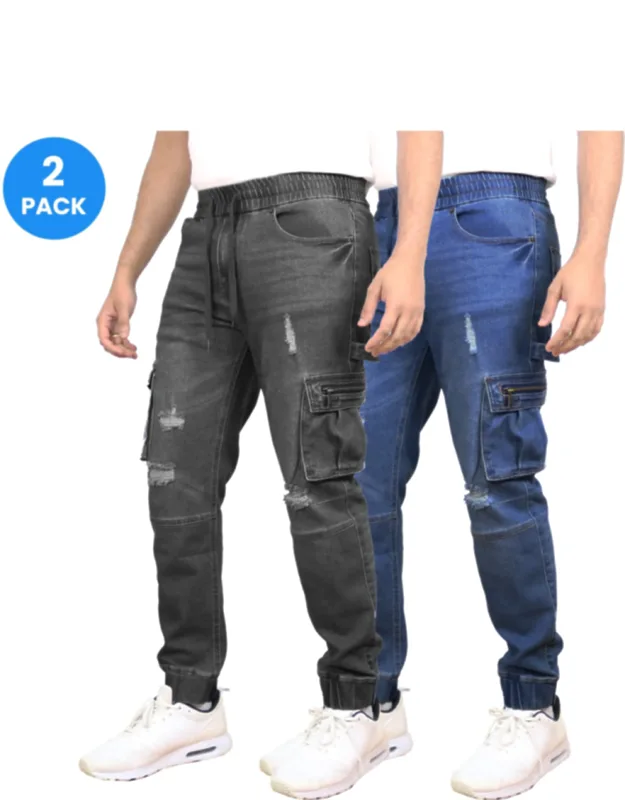 Stretch Cargo Carpenter Jean Joggers - 2 Pack