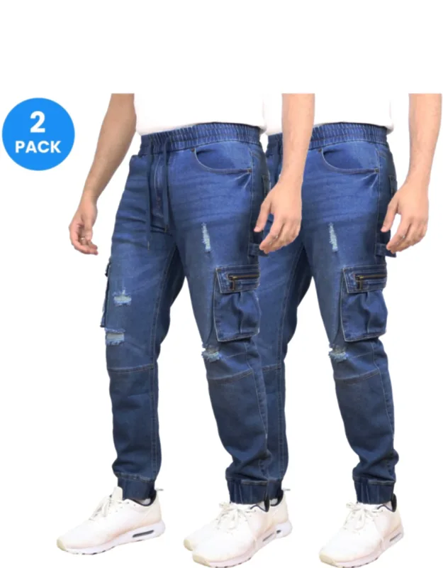 Stretch Cargo Carpenter Jean Joggers - 2 Pack