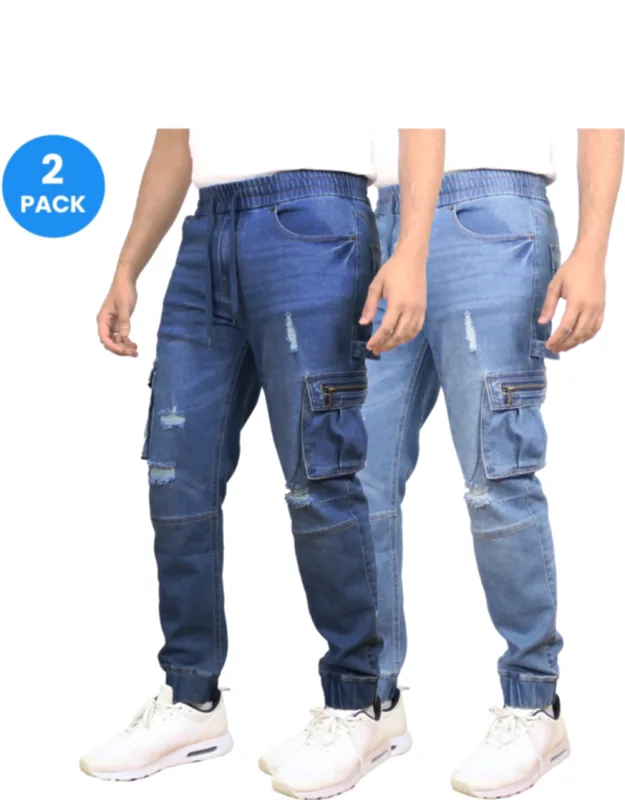 Stretch Cargo Carpenter Jean Joggers - 2 Pack