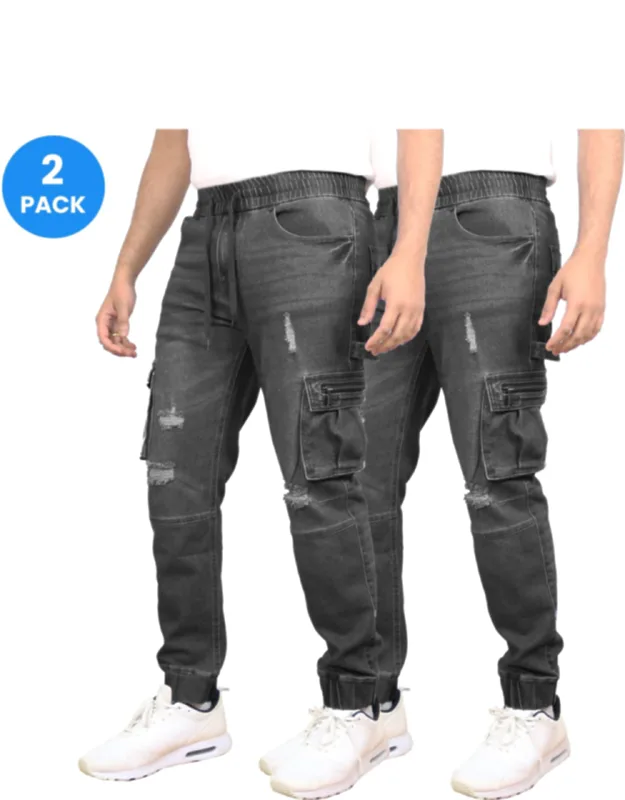 Stretch Cargo Carpenter Jean Joggers - 2 Pack