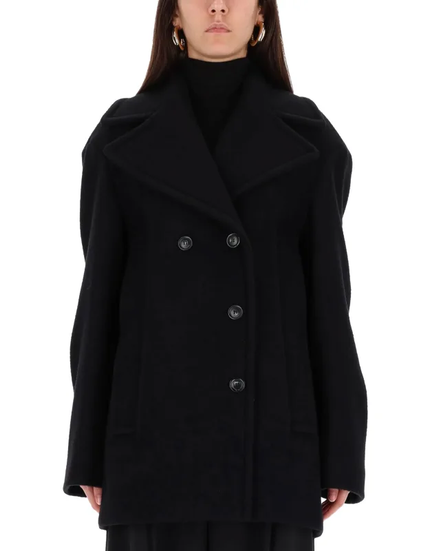 Sportmax Double-breasted Coat Model Is 180 Cm Tall, Wears Size 40