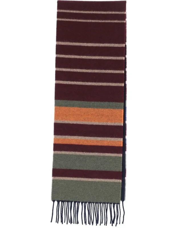 Merino Wool And Cashmere Scarf, Striped Pattern