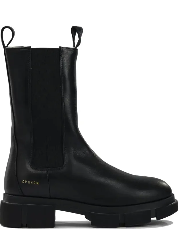 Leather Pull-on Ankle Boots