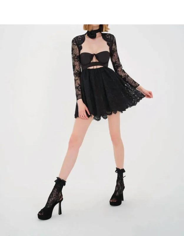 _regina Mini Dress With Victorian Lace And Removable Bolero_