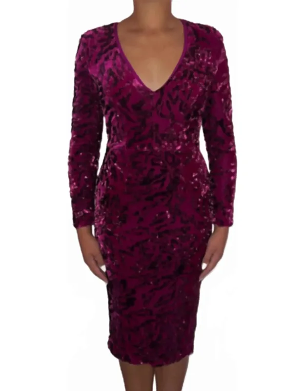 Velvet Sequin Midi Dress