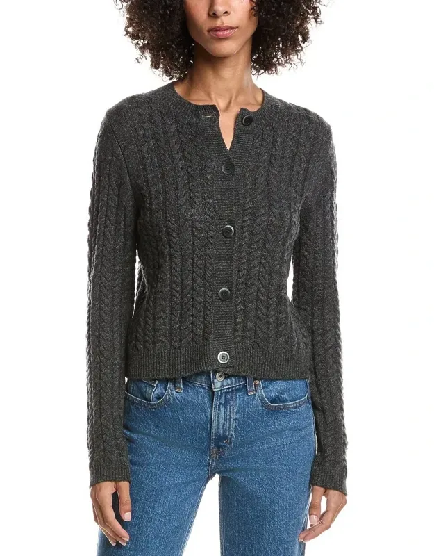 Cable Wool & Cashmere-blend Cardigan