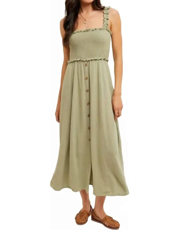 Smocked Midi Dress