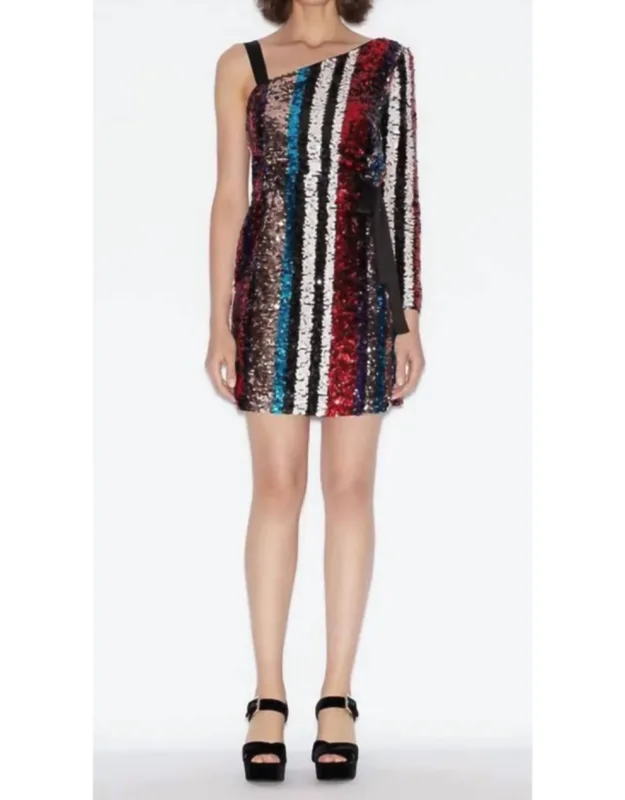 Sequin One Shoulder Mini Dress