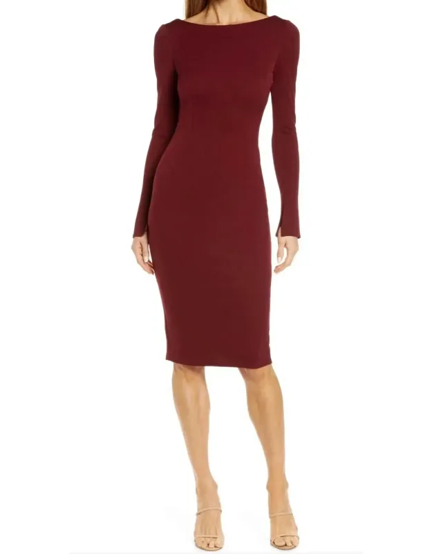 Surrender Drape Cowl Back Midi Dress