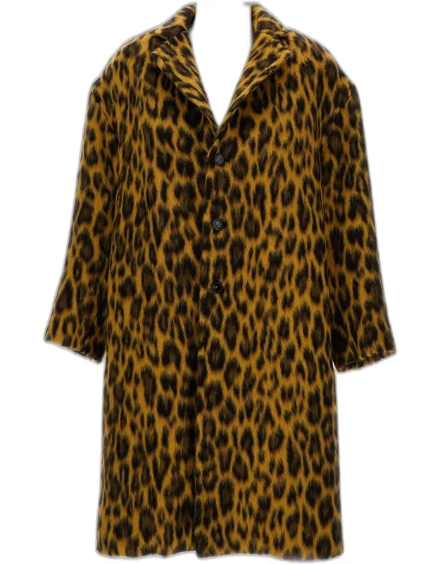 Leopard Print Alpaca Coat