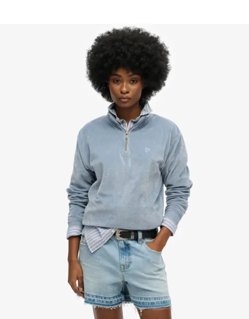 Velour Half Zip Sweatshirt