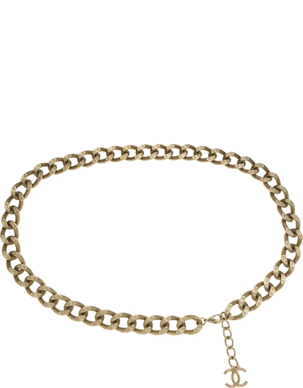 Gold 'cc' Chain Belt