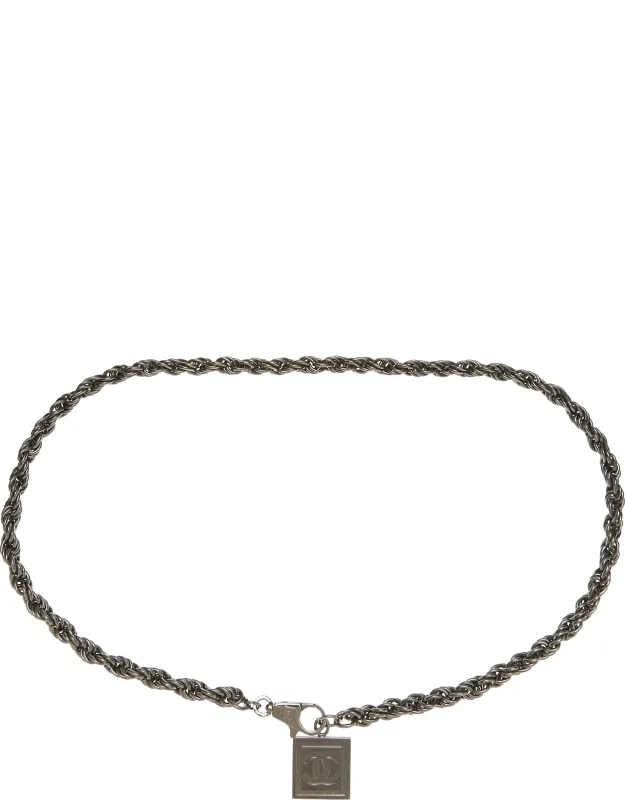 Silver 'cc' Chain Belt